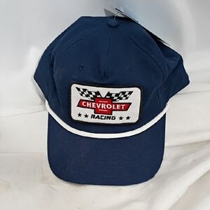 NWT Chevy Racing Patch Nascar Rope Hat Mens One Size Blue Snapback Gm Cap